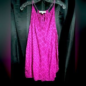 LOFT Fuchsia Floral Print Spaghetti Strap Tank